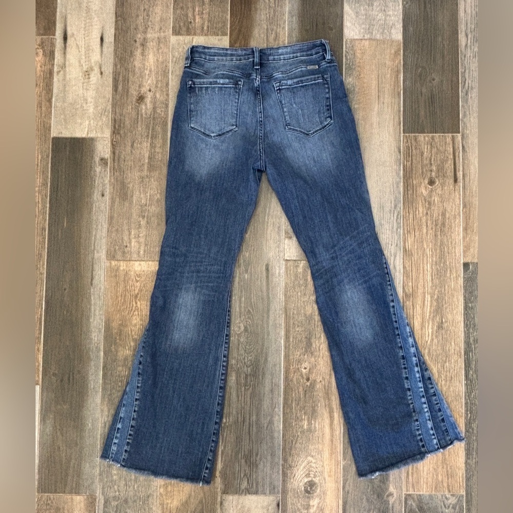 KanCan Treasure High Rise Flare Jeans Medium Wash Striped Size 15/31 - Picture 12 of 13